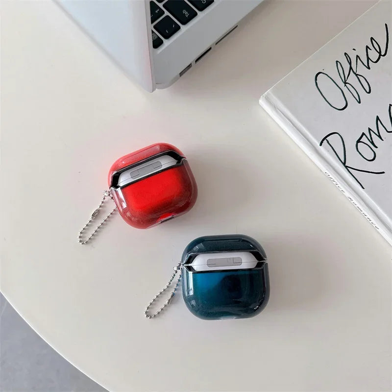 For AirPods Airpod 4 3 2 1 Pro 2 Case Luminous Shiny Quicksand Earphone Cover Headphone Moving Sand Funda Protective Hard Bag